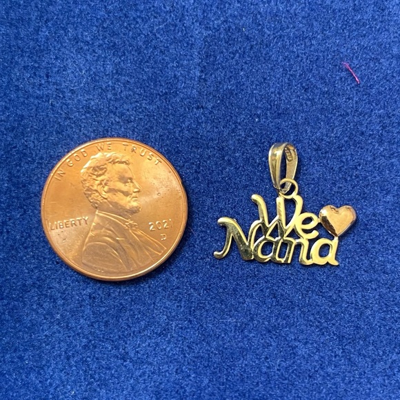 14k Yellow and Rose Gold Nana Necklace Charm Pendant grandma Christmas birthday - Picture 4 of 7
